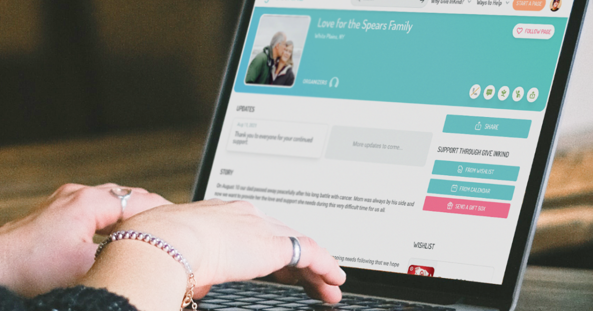 How To Set Up A Give Inkind Page When Someone Dies Give Inkind Give Inkind