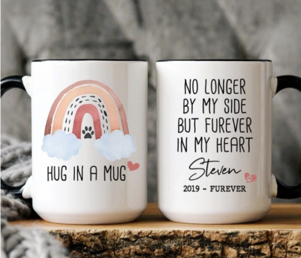 personalized coffee mugs. what to get someone whose dog died