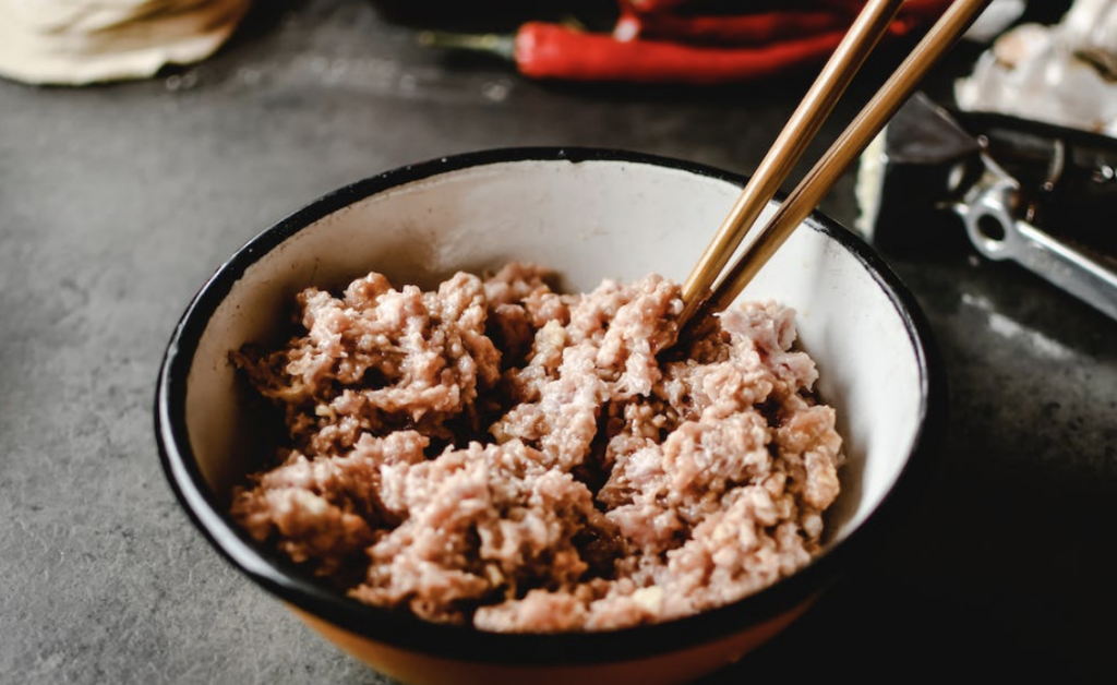 ground meat in a bowl
