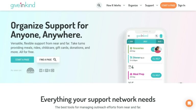 the Give InKind homepage